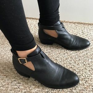 Topshop Black Leather Boots US9
